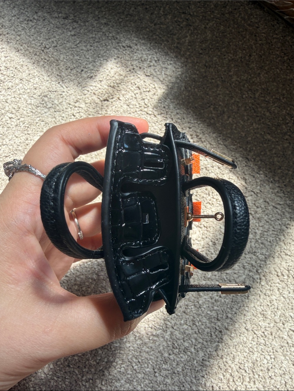 Luxury Micro Mini Bag Charm Keychain Pouch, her*mes Birkin - Picture 6 of 7